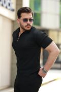 Erkek Fermuarlı Yakalı Kısa Kollu Tshirt resmi